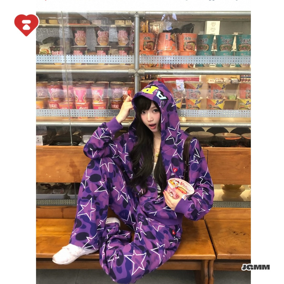 APEE 迷彩星星連帽外套