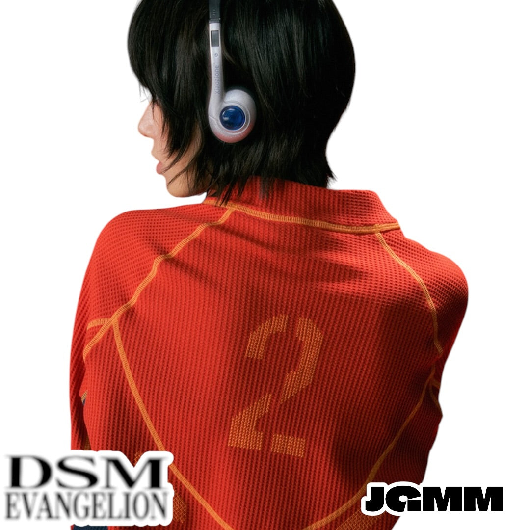 DSM x EVA正版官方聯名綾波零 碇真嗣 明日香撞色戰鬥服 華夫格長袖