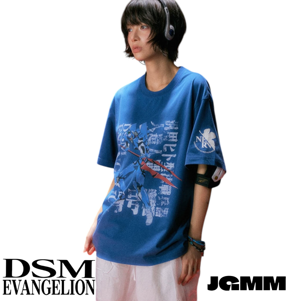 DSM x EVA正版官方聯名 零號機 二號機機體 寬鬆 短袖 oversize 作舊印花