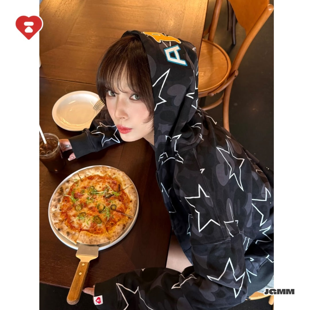 APEE 迷彩星星連帽外套