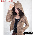 CHML ×NANA聯名 豹紋 尖耳 燙鑽連帽外套