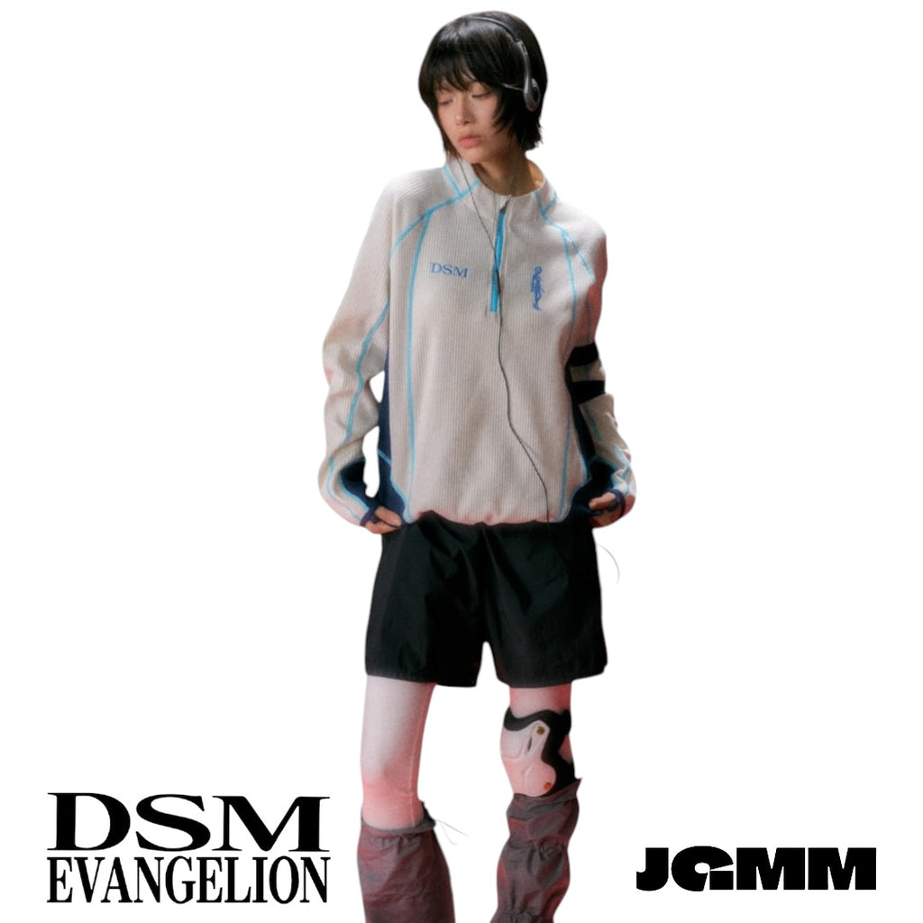 DSM x EVA正版官方聯名綾波零 碇真嗣 明日香撞色戰鬥服 華夫格長袖