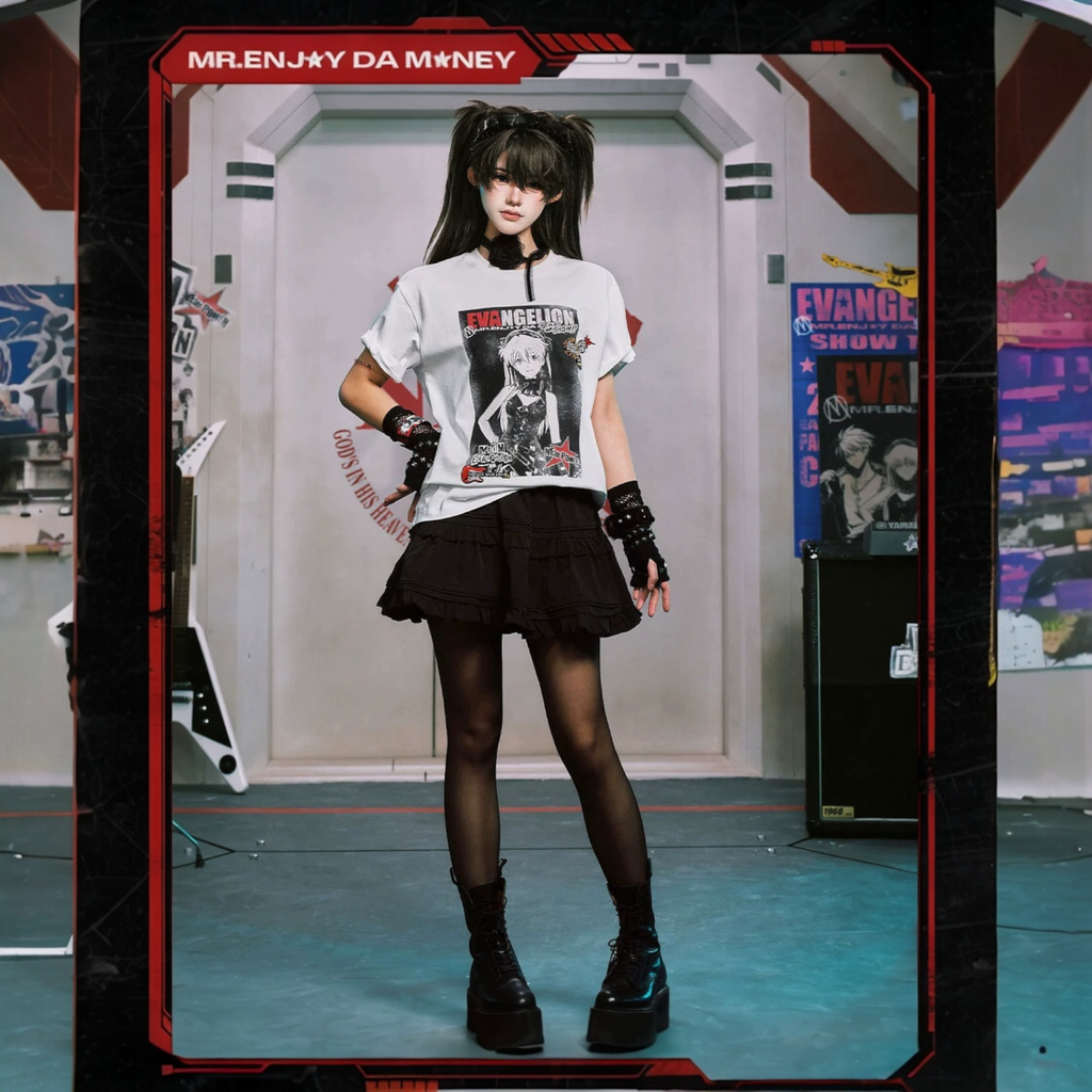 EVA聯名NEVER END系列人物海報做舊短袖