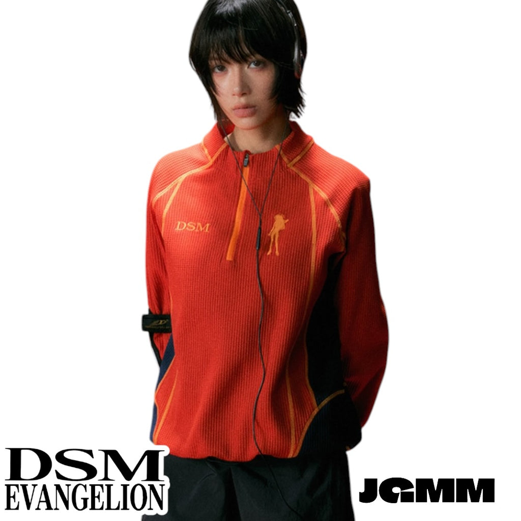 DSM x EVA正版官方聯名綾波零 碇真嗣 明日香撞色戰鬥服 華夫格長袖