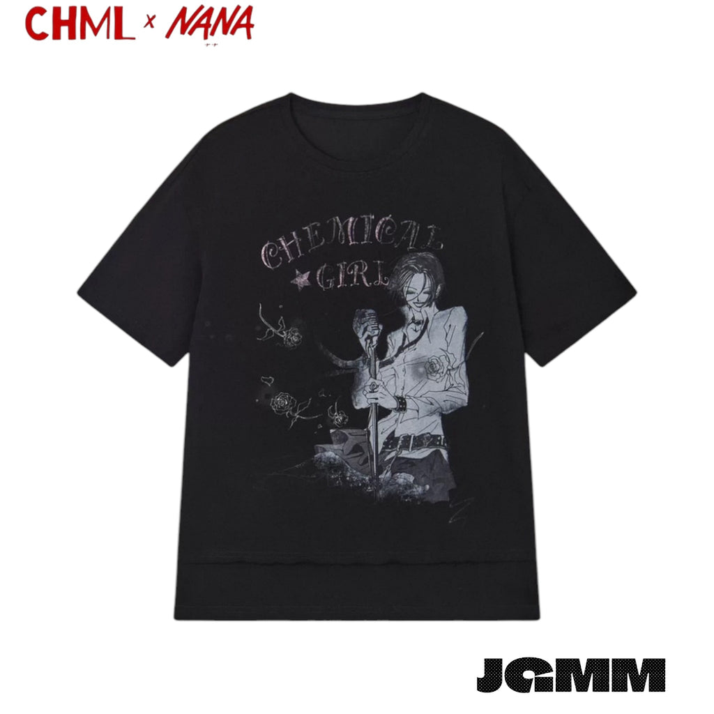 CHML×NANA聯名 復古感 寬鬆 刺繡短袖T恤 修身 顯瘦 上衣