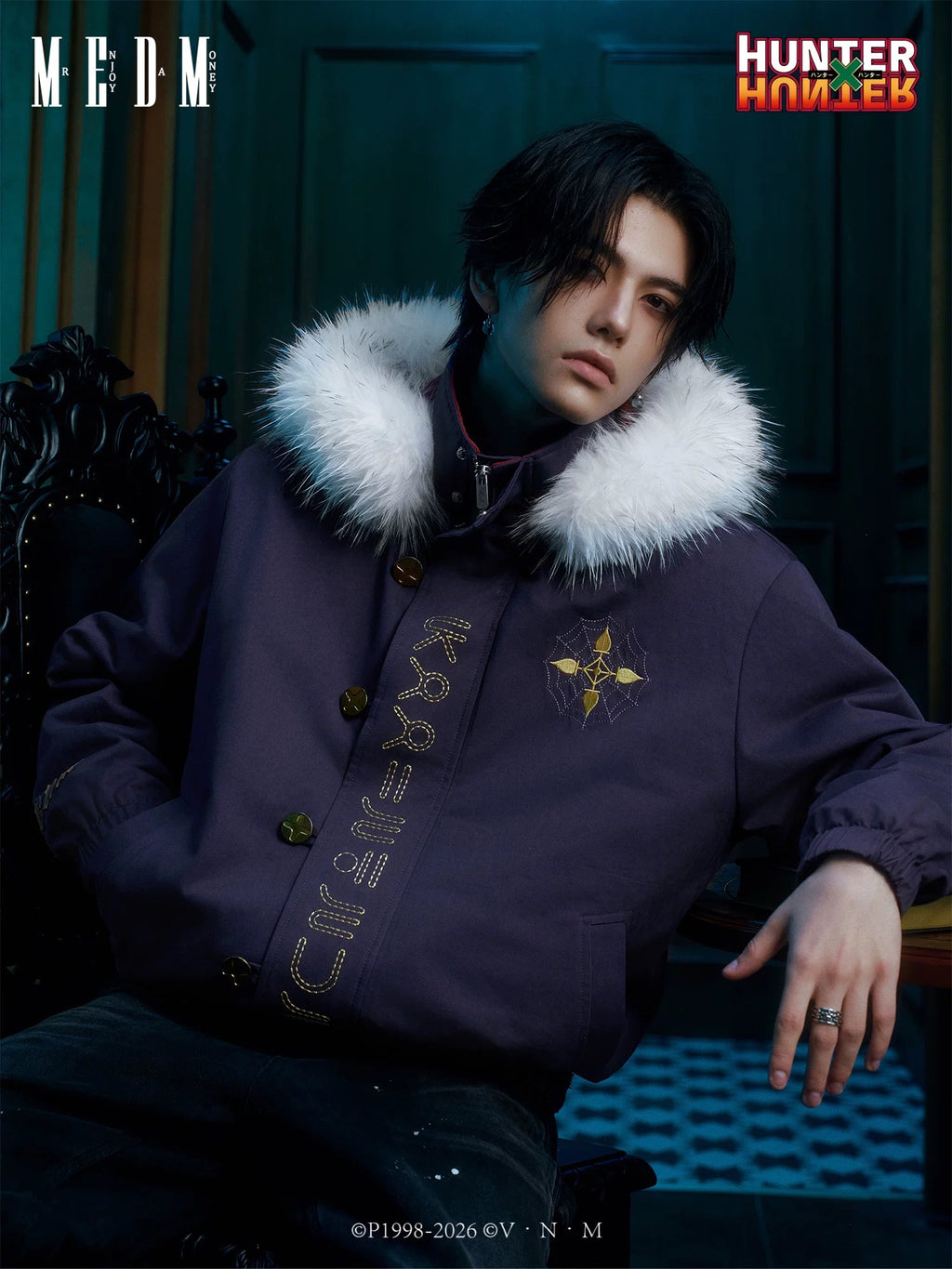 MEDM｜Hunter × Hunter聯名系列 庫洛洛毛領 刺繡 夾克