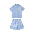 【海綿寶寶官方聯名】刺繡條紋睡衣套裝夏季居家 情侶裝
