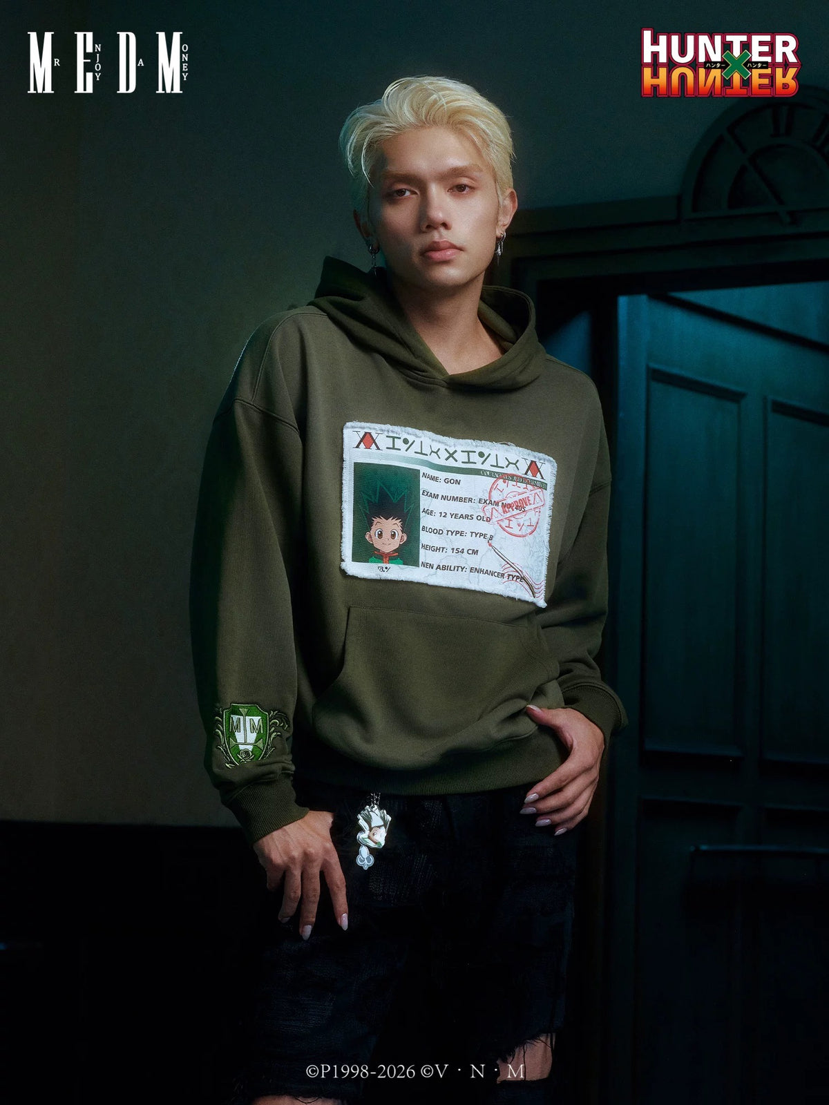 MEDM｜Hunter × Hunter聯名系列 獵人執照 貼布 水洗 帽T 預售