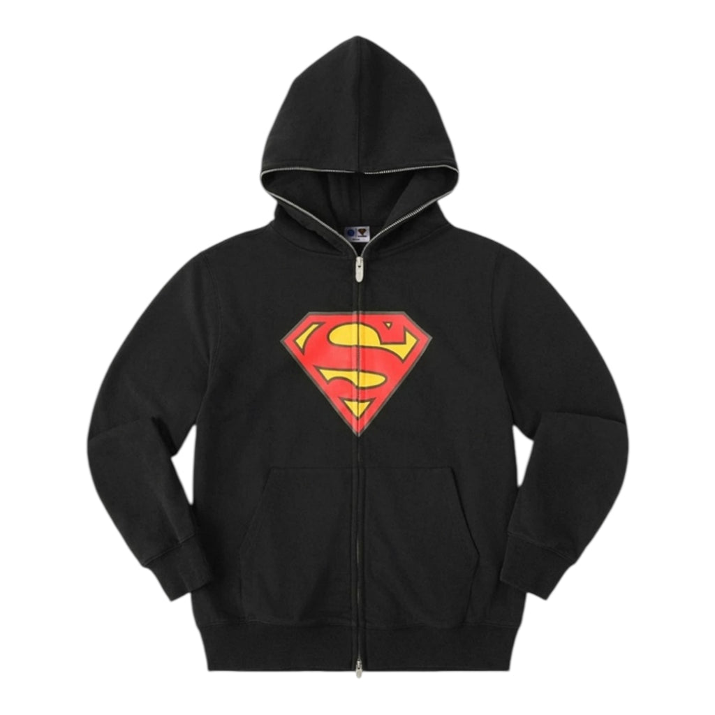 SUPERMAN 聯名｜經典S盾Logo連帽拉鍊衛衣（藍）