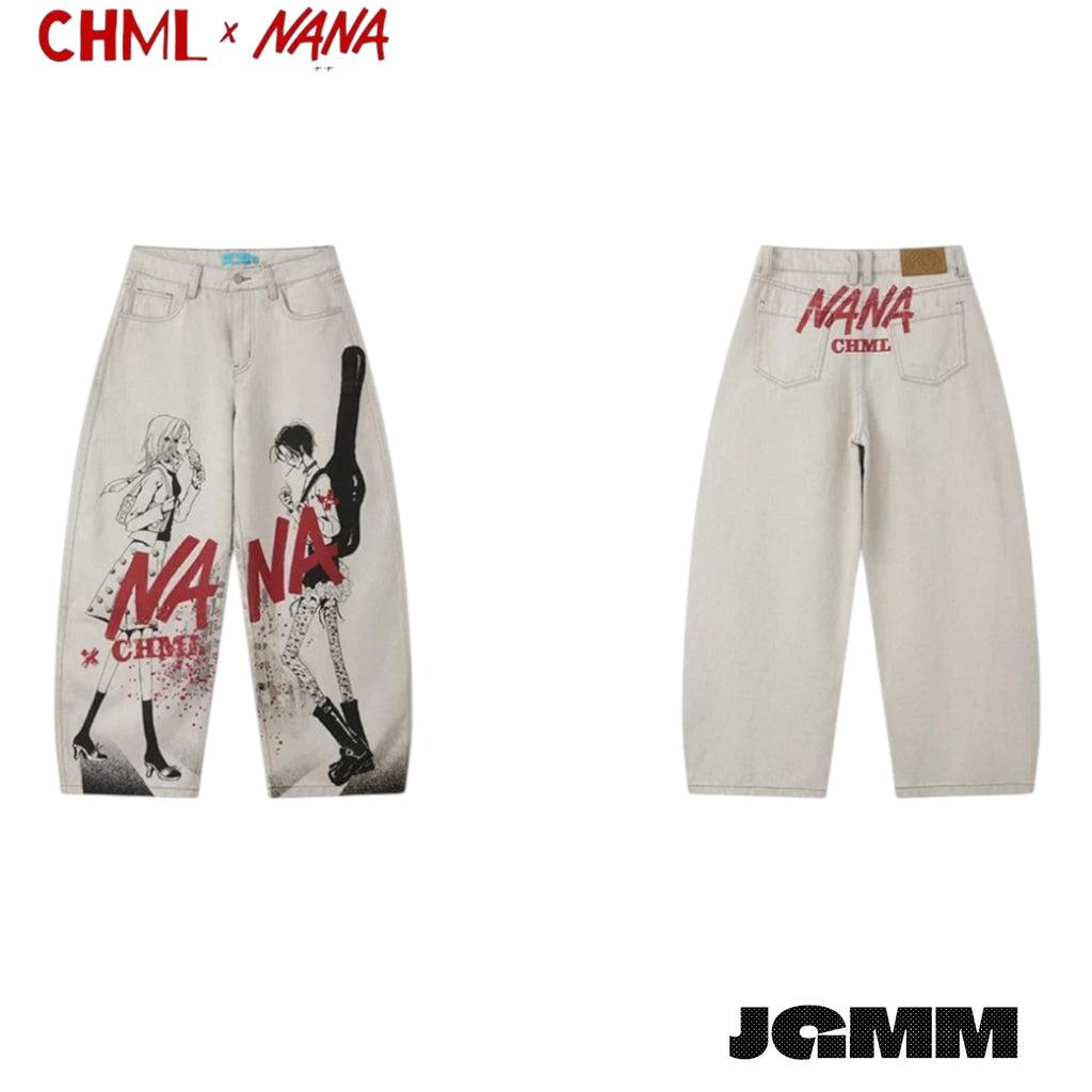 CHML×NANA聯名 X3 無彈寬鬆 彎刀褲 顯瘦牛仔長褲