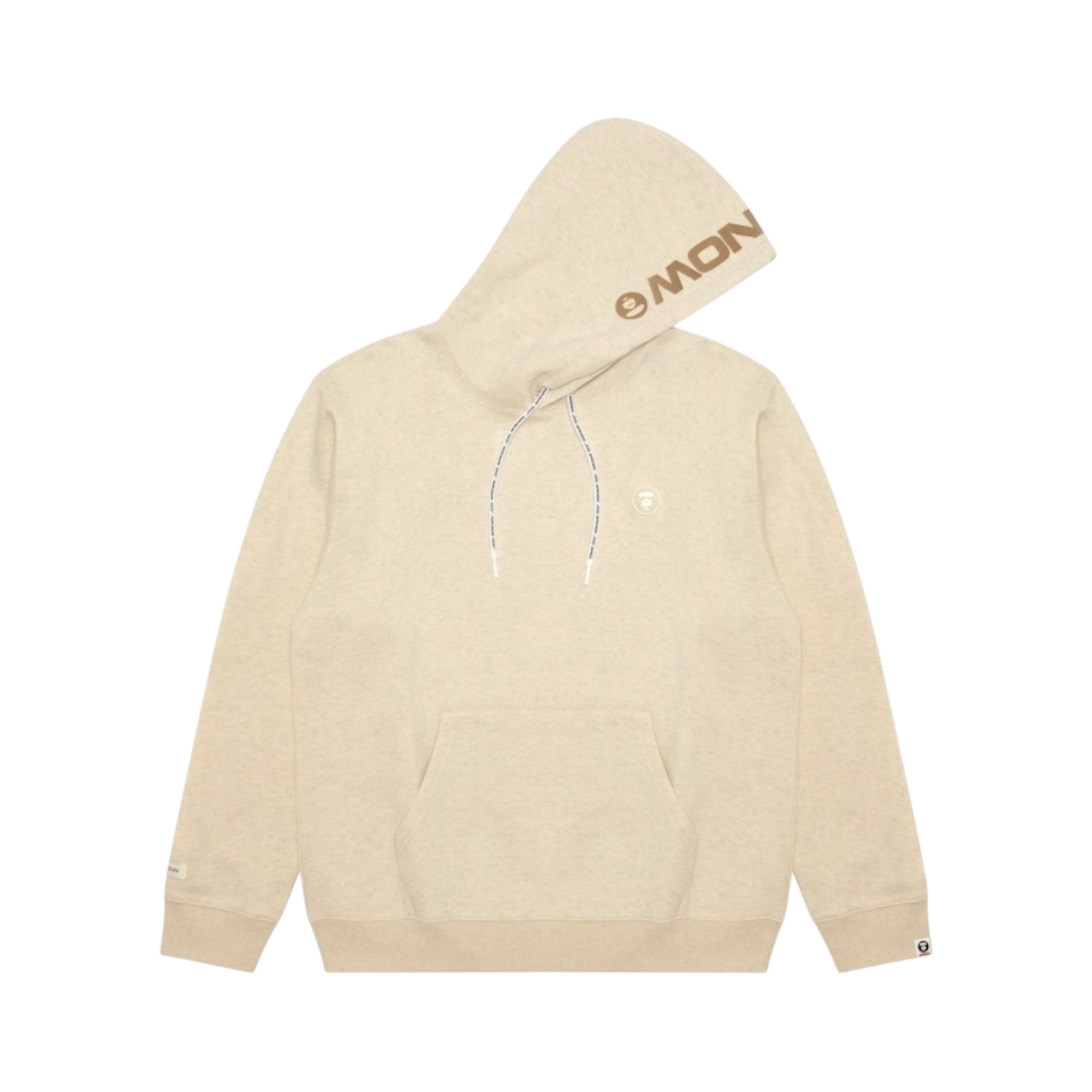 AAPE 植絨小標米色帽T