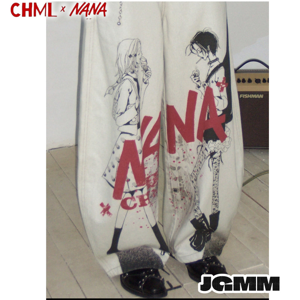 CHML×NANA聯名 X3 無彈寬鬆 彎刀褲 顯瘦牛仔長褲