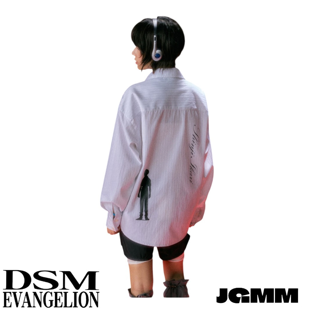 DSM x EVA正版官方聯名 碇真嗣 線稿條紋 襯衫 男女 情侶