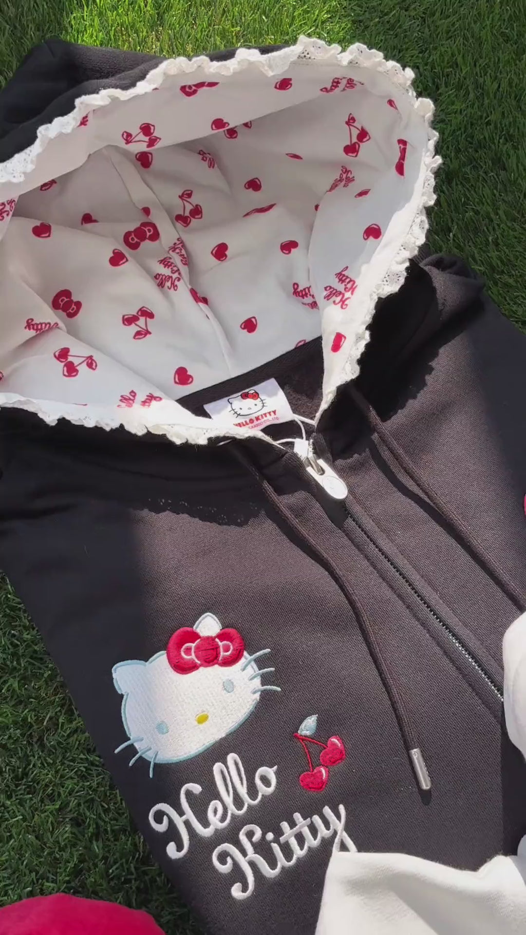 【HELLO KITTY官方聯名】kitty 蕾絲帽邊連帽外套