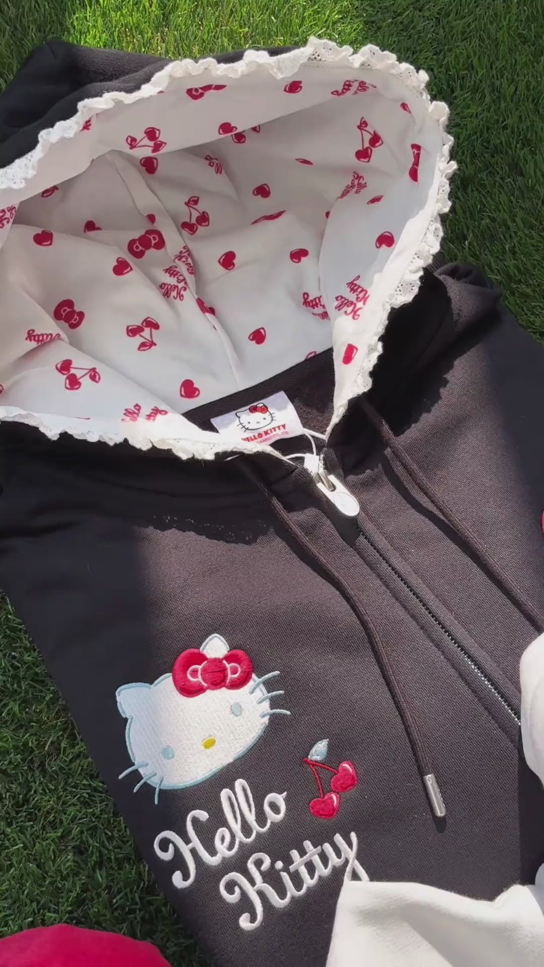 【HELLO KITTY官方聯名】kitty 蕾絲帽邊連帽外套